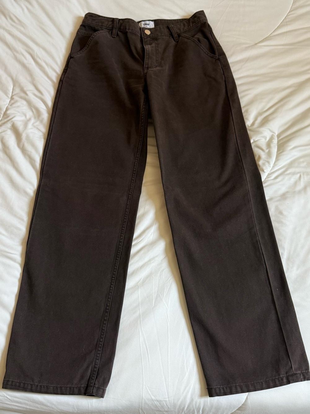 Aritzia TNA SOLAR Dark Brown Chinos Size 2, Like New